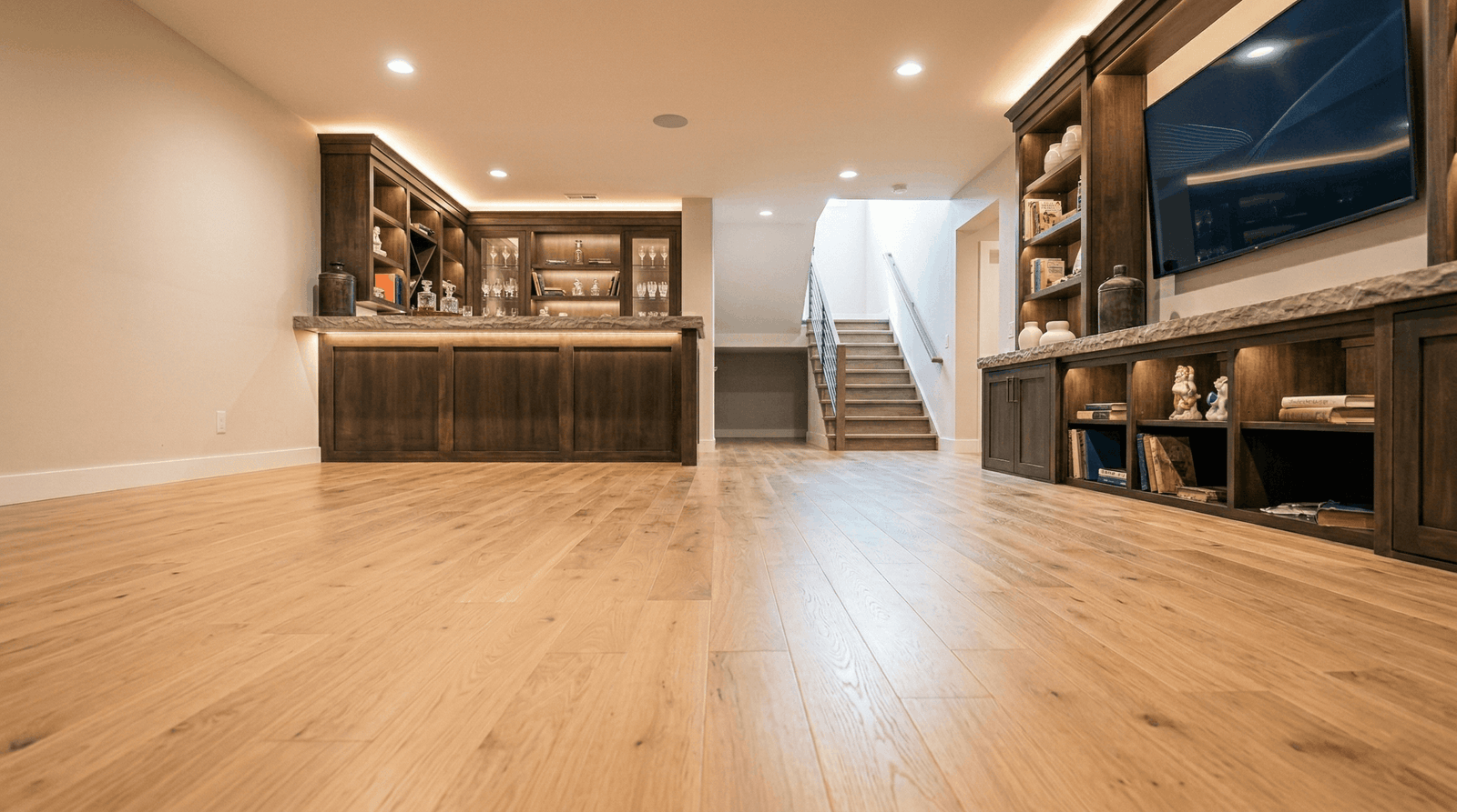 water damage restoration Coeur d'Alene Idaho restored basement before and after